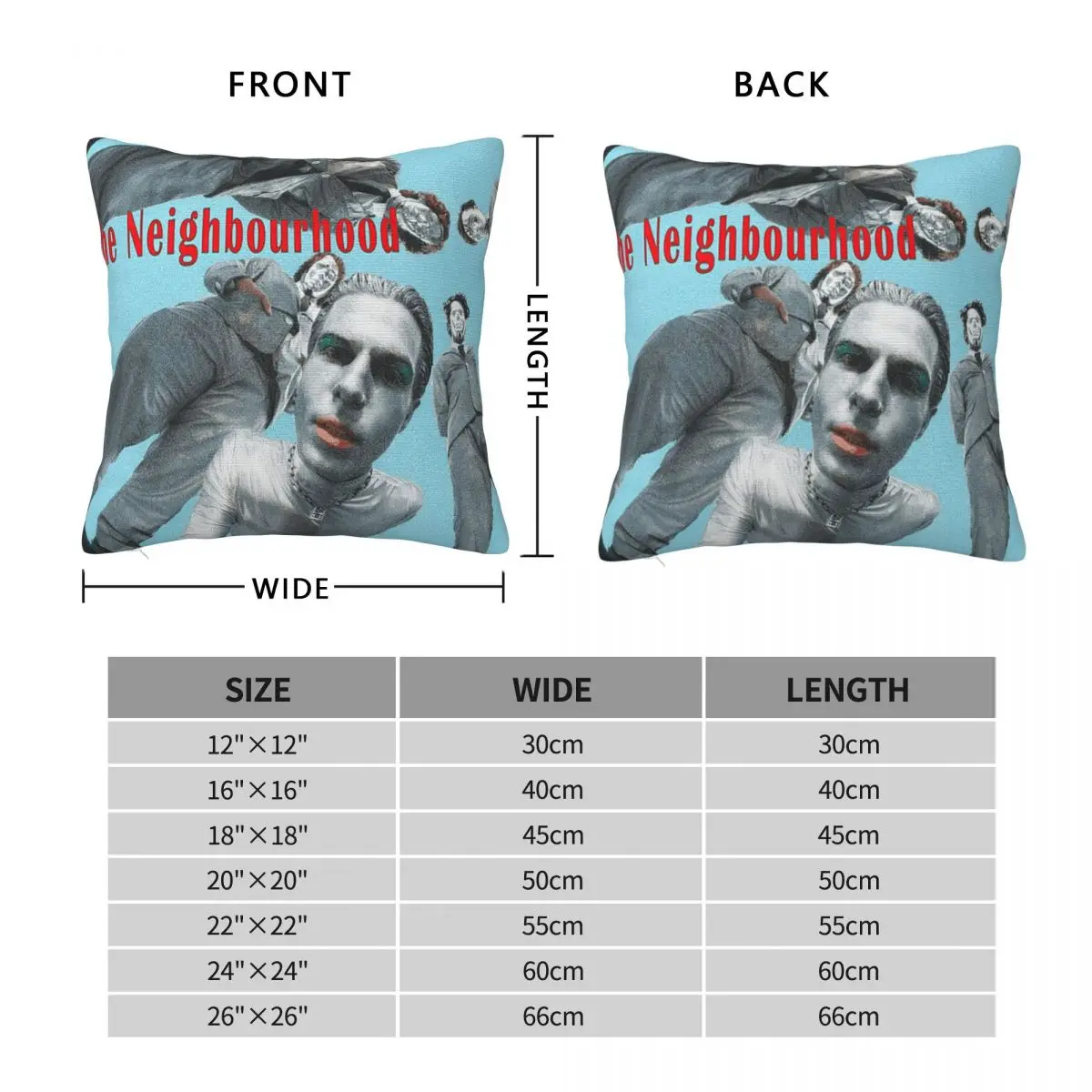 The Neighbourhood Album Cover Square Pillowcase Cushion Cover Pillow Case Throw Pillow Cover for Home Sofa Living Room