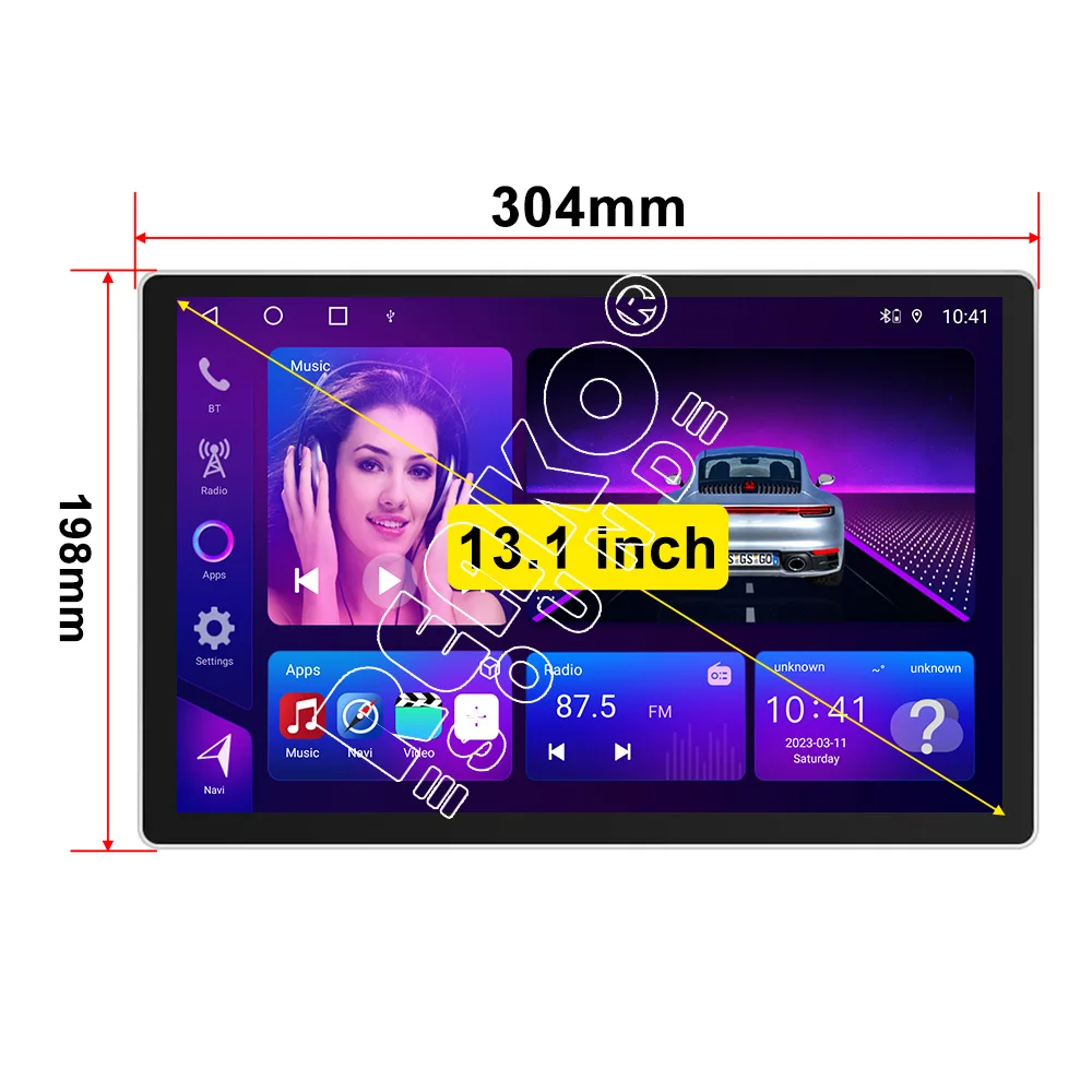 13.1 بوصة 2k شاشة مشغل فيديو السيارة TS10 6 + 128G Carplay QLED شاشة 8 Core CPU 4G GPS 360 وظيفة DVR BT راديو السيارة