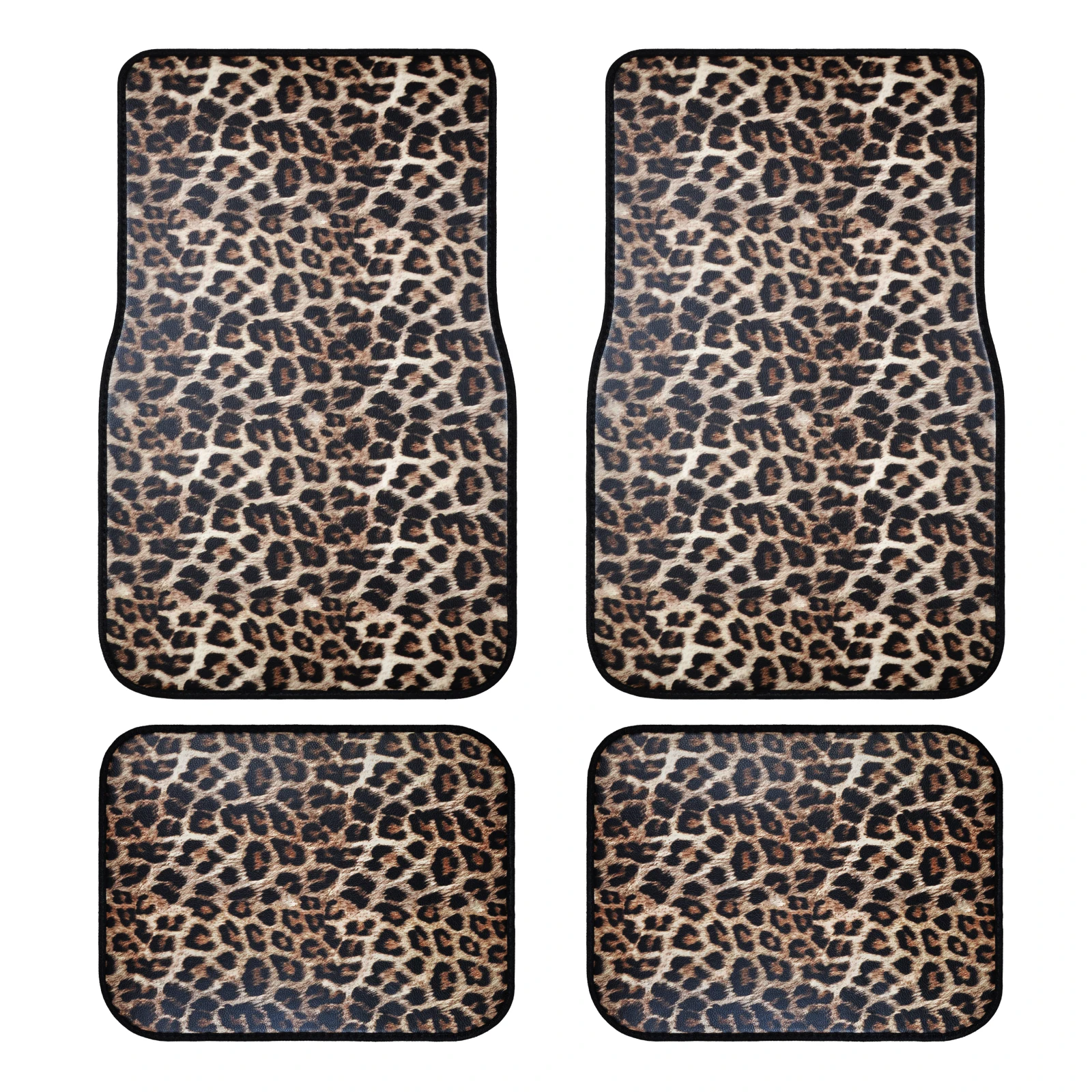 Decorative Car Floor Mats Leopard Print All Weather Non Slip Universal Fit Car Floor Carpet Best for Car SUV Truck