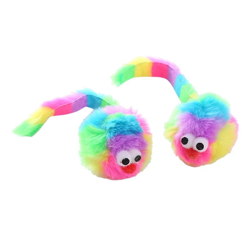 10 PCS Rainbow  Plush Mouse Toy Rainbow-Monster Ball As Shown Includes Rattonite Bite Resistant Interactive Play