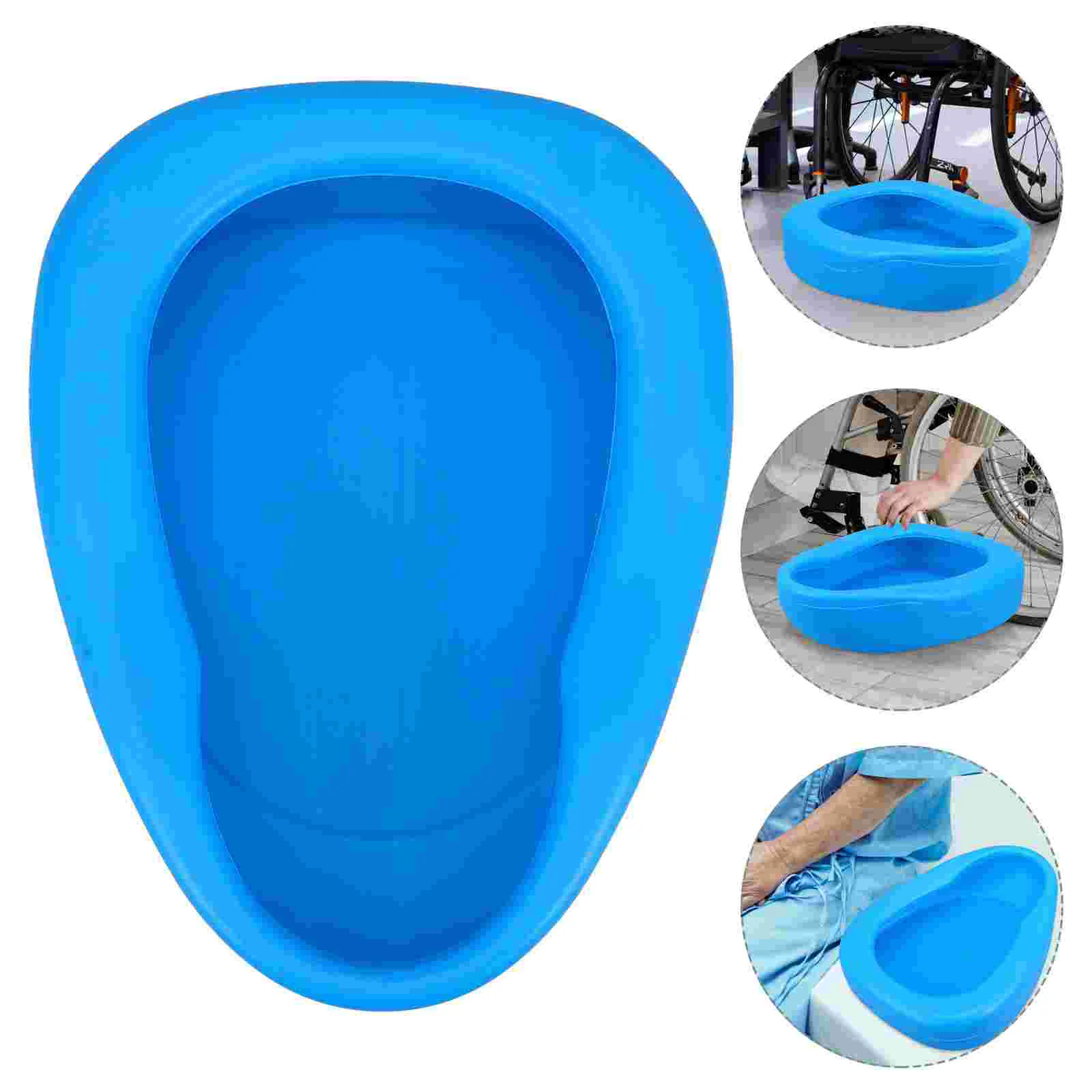 Bed Pan for Elderly Female Portable Bed Urinal Hospital Plastic Bedpan for Bedridden Patient (Blue)