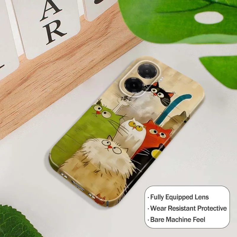 

Cute Cat Group Painting Phone Case For Xiaomi Mi Poco F3 F4 F5 F6 F8 X3 X4 X5 X6 X7 M3 M4 M5s M6 GT Pro 5G Feilin Shell