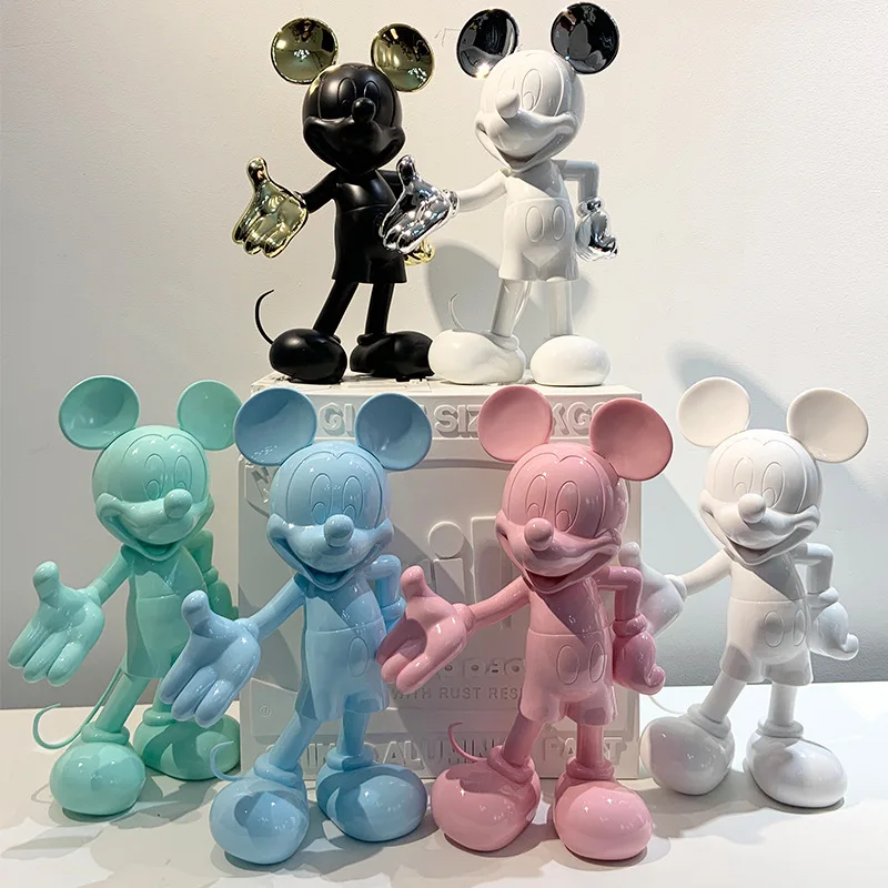 Disney Cartoon Mickey Mouse 30cm Anime Action Figures Model Resin Doll Decorative Mickey Love Home Ornaments Toys For Children