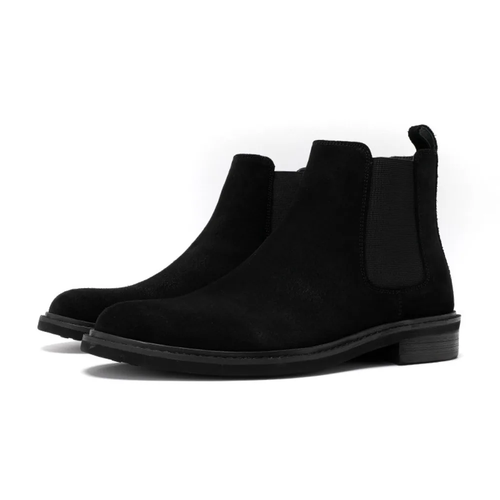 

New Arrival Men Boots Full Genuine Cow Leather Suede Frosted Short Ankle Boots Business Casual Leather Boots