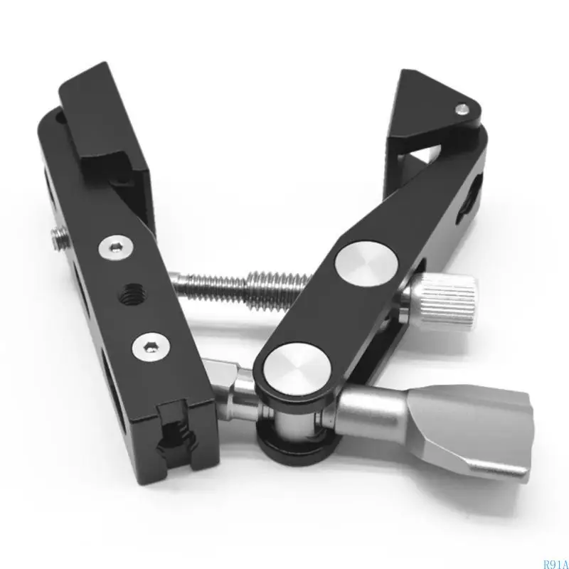 

R91A Aluminum Super Clamp 1/4 3/8 Screw Mount Adapter for Flashlights and Hooks