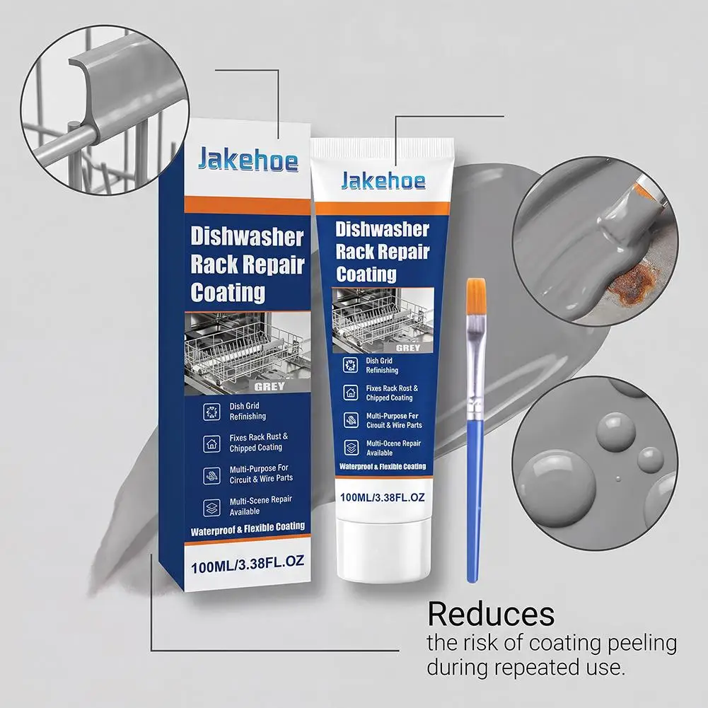 Geschirrspüler-Korb-Reparaturbeschichtung 100ml Grau Rostschutzflüssigkeit für Kunststoffstifte zur Wiederherstellung und Pflege von Küchenspülbecken-Körben – Detail 13
