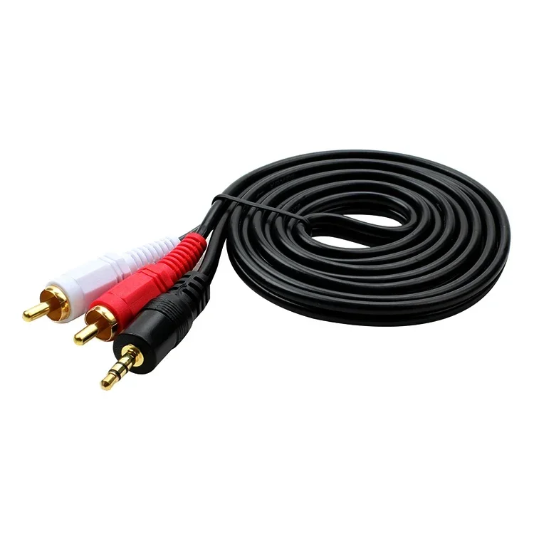 3.5mm Plug Jack Connector to 2 RCA Male Music Stereo Adapter Cable Audio AUX Line for Phones TV Sound Speakers 1.5m/20m