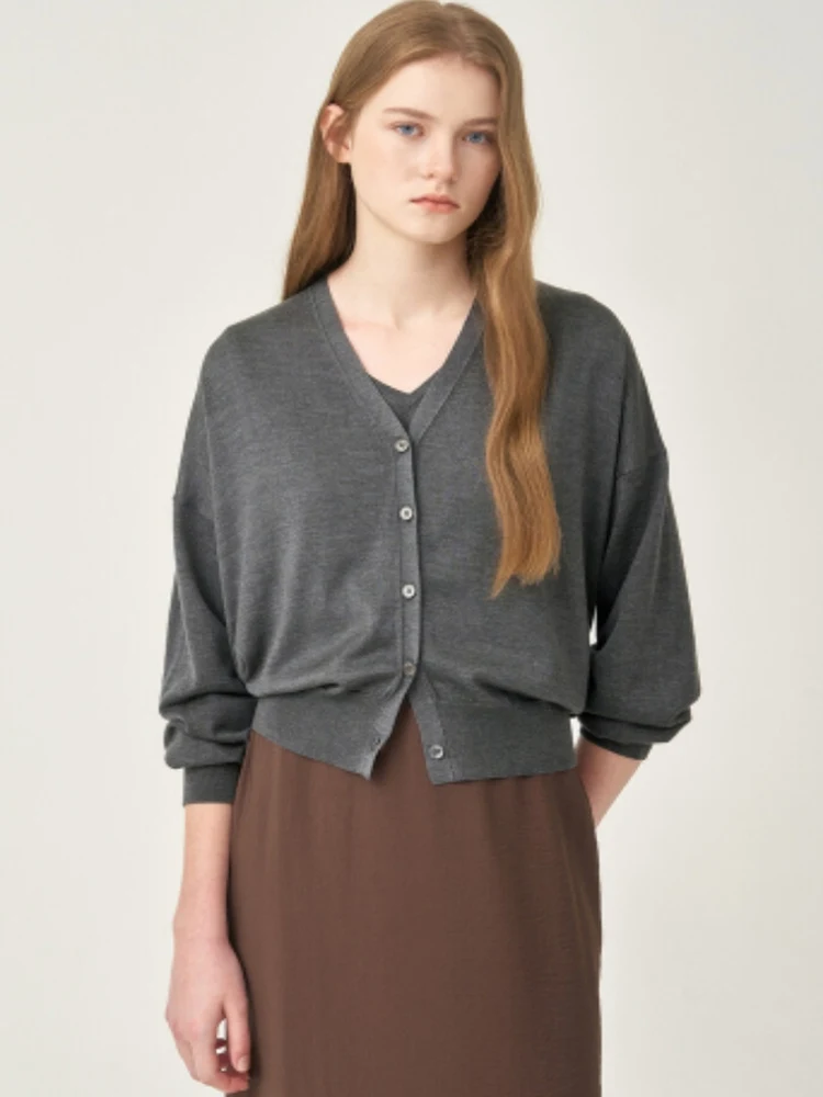 

Ele Gentle lectual Faion Casual Loose Slim V-ne Knitted Open Cardigan New Arrival 2025 Autumn Korean Sle Women...