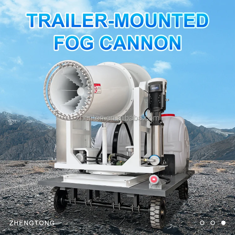 60m Automatic Trailer Fog Cannon With Stainless Steel Nozzles Dust-removal Water Cannon Sprayer for Air Pollution Control