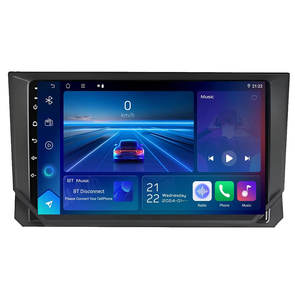 Car Radio Carplay For SEAT Ibiza 2017 2018 2019 2020 Android 16 Navigation GPS Multimedia Player Screen WIFI 4G DSP No 2 Din