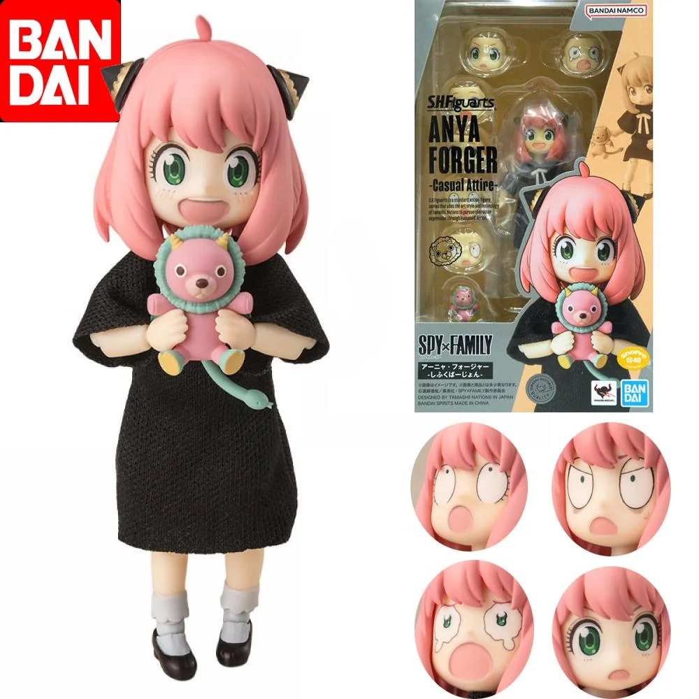 Bandai Original SHF SPYxFAMILY ANYA FORGER Another Cloth Edition Anime Action Figure Toys For Boys Girls Kids Birthday Gifts