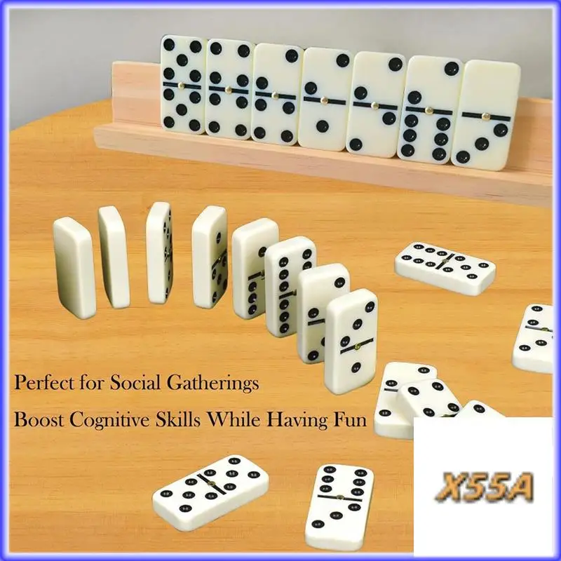XX-Dominos Set For Adults Dominoes Classic Board Games 28 Tiles Double 6 Dominoes Family Games For Kids And Adults