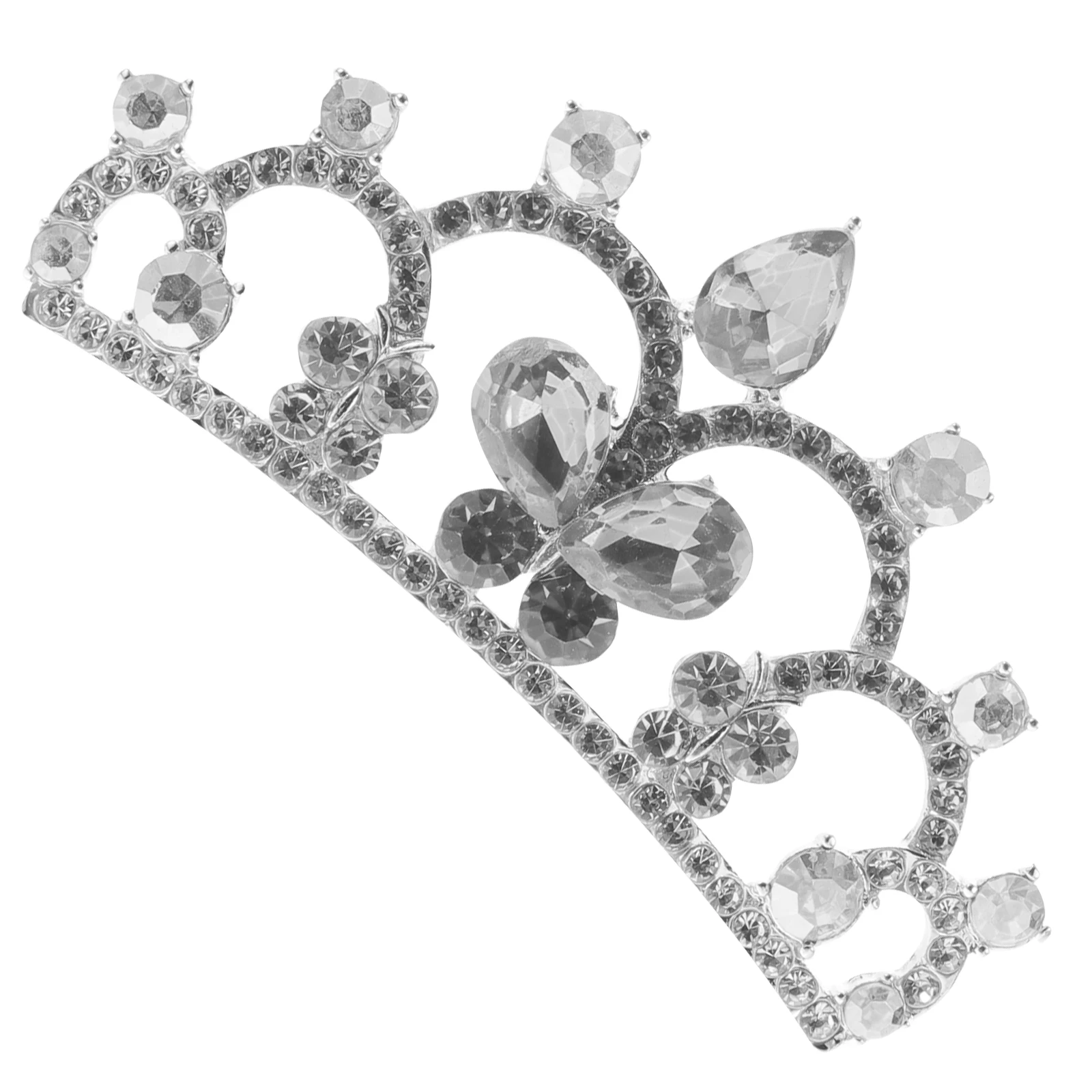 

Girls Hair Accessories Crown Comb Little Kids Birthday Decorative White Alloy Rhinestone Tiara Princess