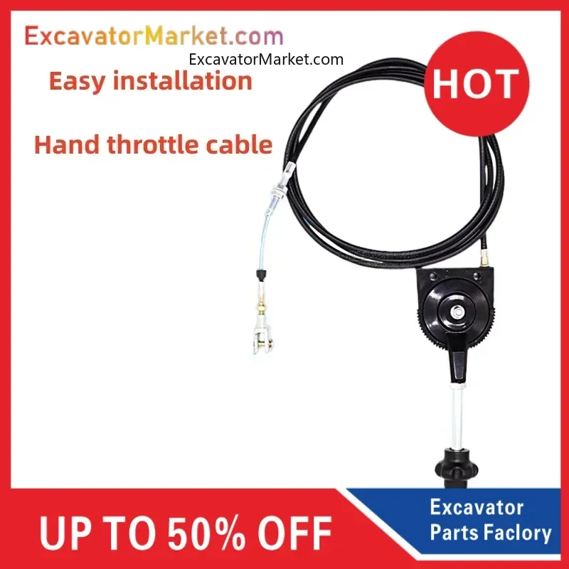 Excavator Parts Hand Throttle Cable Excavator Boat Harvester Controller Hitachi Komatsu Pc Doosan Dh Kobelco Sk Retrofitted