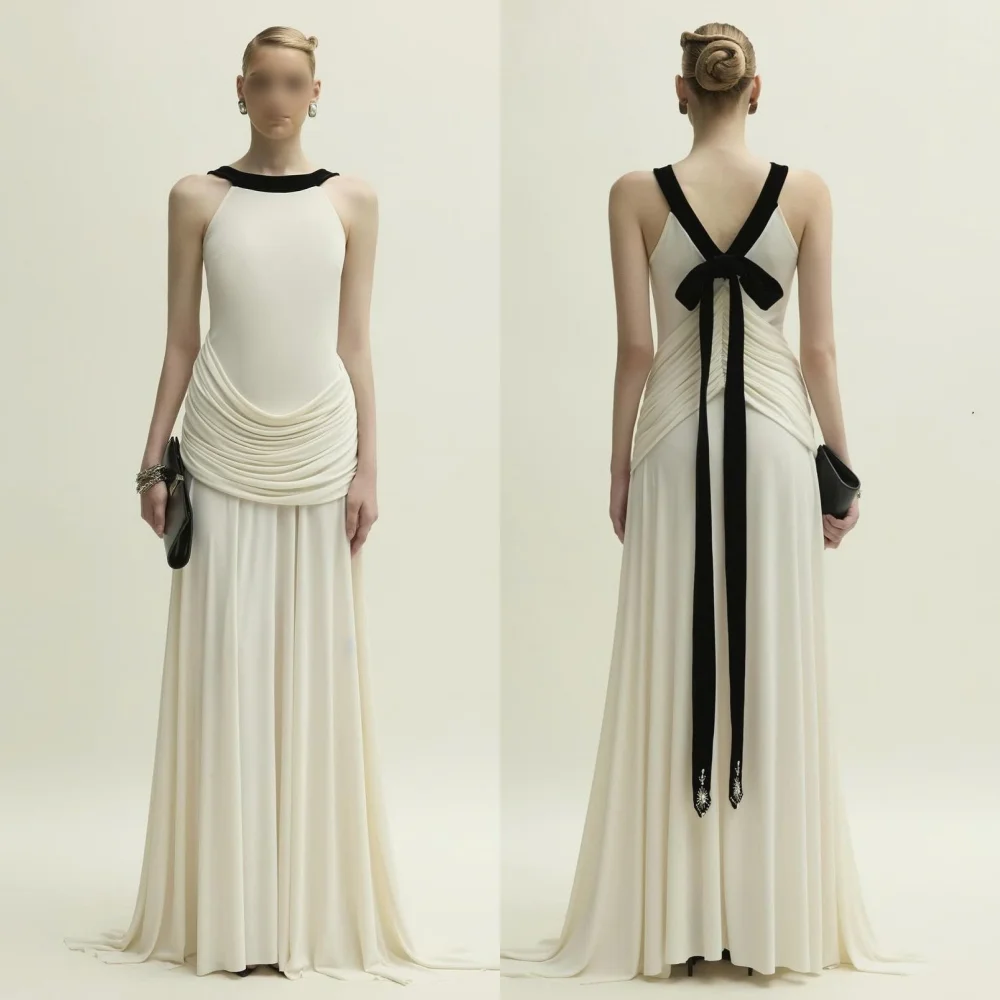 

Индивидуальные шифоновые драпированные банты с круглым вырезом трапециевидной формы длиной до пола, платья на заказ, женские элегантные вечерние свадебные платья высокого качества