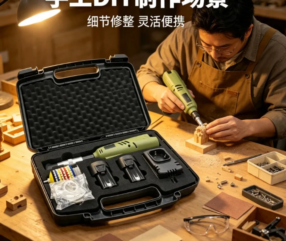 49 Pieces Cordless Mini Rotary Tool Kit Multipurpose DIY Engraving Polishing Grinding Cutting Equipment