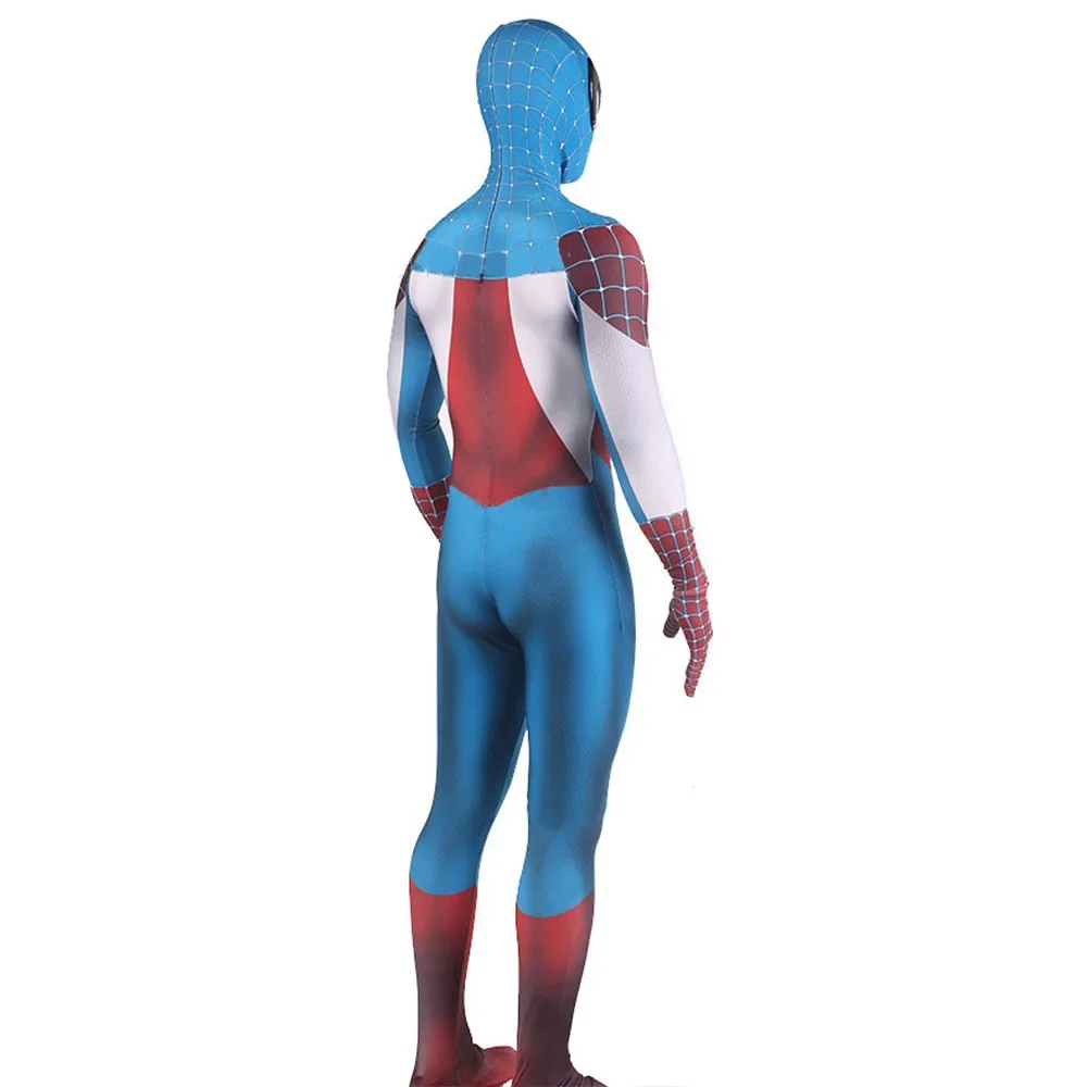 Captain Costume Cosplay Superhero Spandex Printed Halloween Costume Cosplay Fullbody Zentai Suit For Adult/Kids