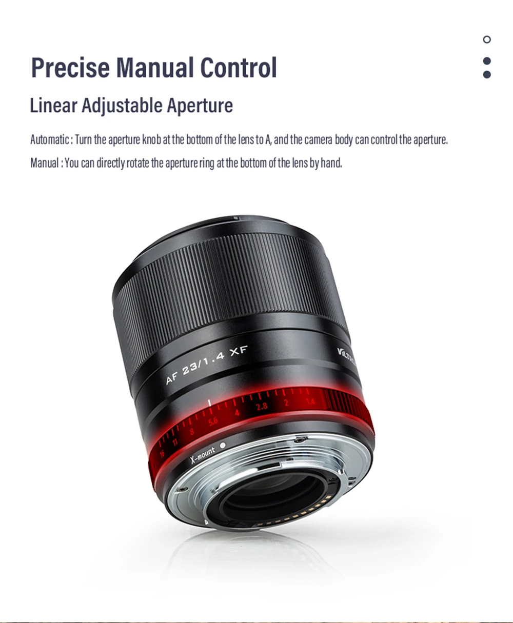 Viltrox 23mm 33mm 56mm F1.4 XF Objektiv Autofokus Porträtobjektive mit großer Blende für Fujifilm Fuji X Mount Kameraobjektiv X-T4 X-T30 – Detail 8