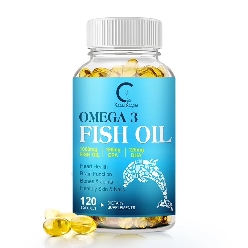 GPGP Omega 3 Fish Oil Capsules Rich In DHA and EPA Improve Bad Mood,Brain & Nervous System Health, Cardiovascular&Immune Health