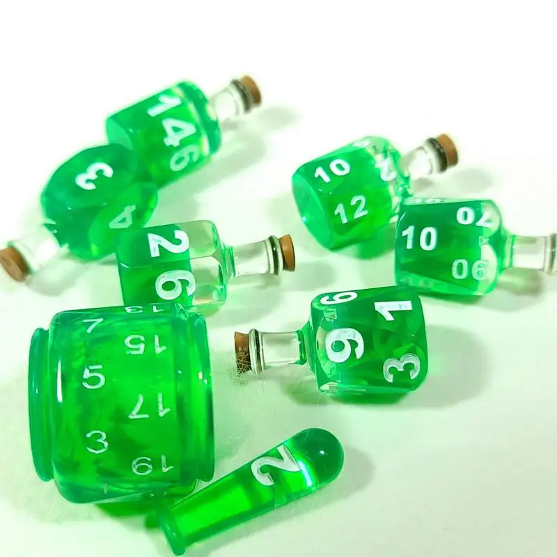 7 Potion Dobbelstenen Set 7 Stuks Polyhedrale Potion Tokens Dobbelstenen Hars Handgemaakte Kleurrijke Dobbelstenen Set Voor Tafelblad Games Bar Games party