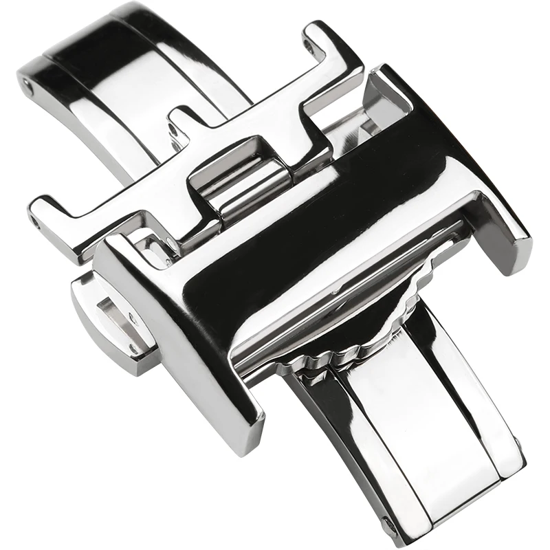 14mm 16mm 18mm Stainless Steel Butterfly Buckle for Longines L2 L3 L4 Leather Watchband metal Folding Clasp Watch accessories