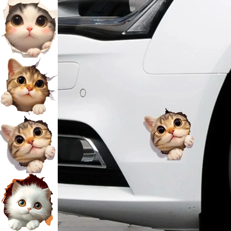 

Car door cute cat car sticker cover scratches large area of 3D three-dimensional front bumper scratches cover stickers