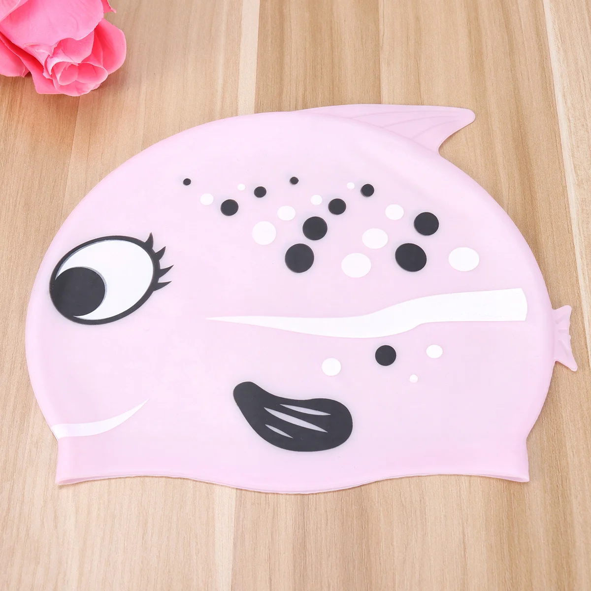 

Silicone Swimming Cap for Lovely Fish Pattern Soft Flexible Cap for 3-11 Years Comfortable Swim Experience Pink