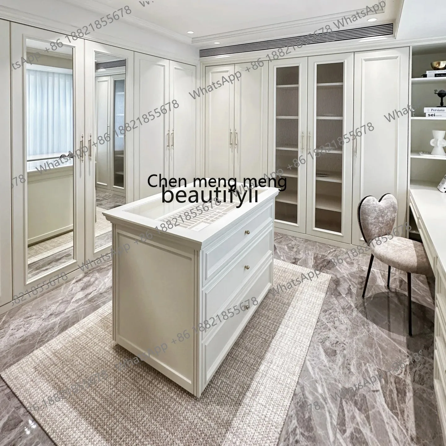 

French Light Luxury Cloakroom Drawer Locker Jewelry Cabinet Door Store Display Cabinet Household Floor