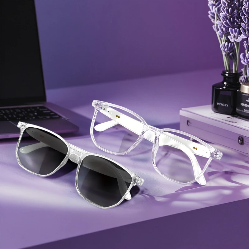 

2025 GS03 Smart Glasses AI Voice Assistance UV400 Sunglasses BT Speaker Lightweight and Smart Glasses