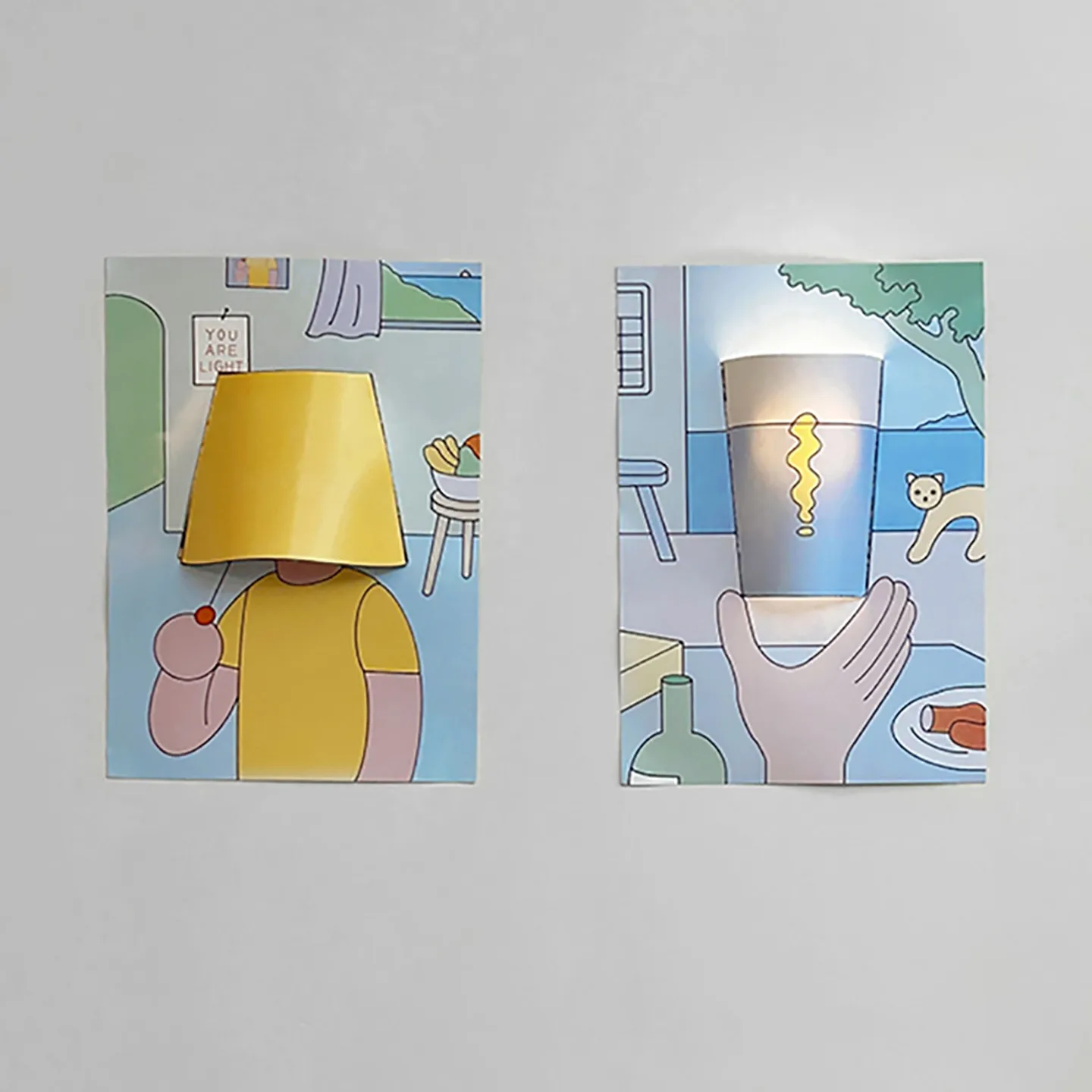 Japanese Posterlight Illustration Poster Night Light Bedroom Bedside Computer Desk Decorative Atmosphere Rechargeable Lamp