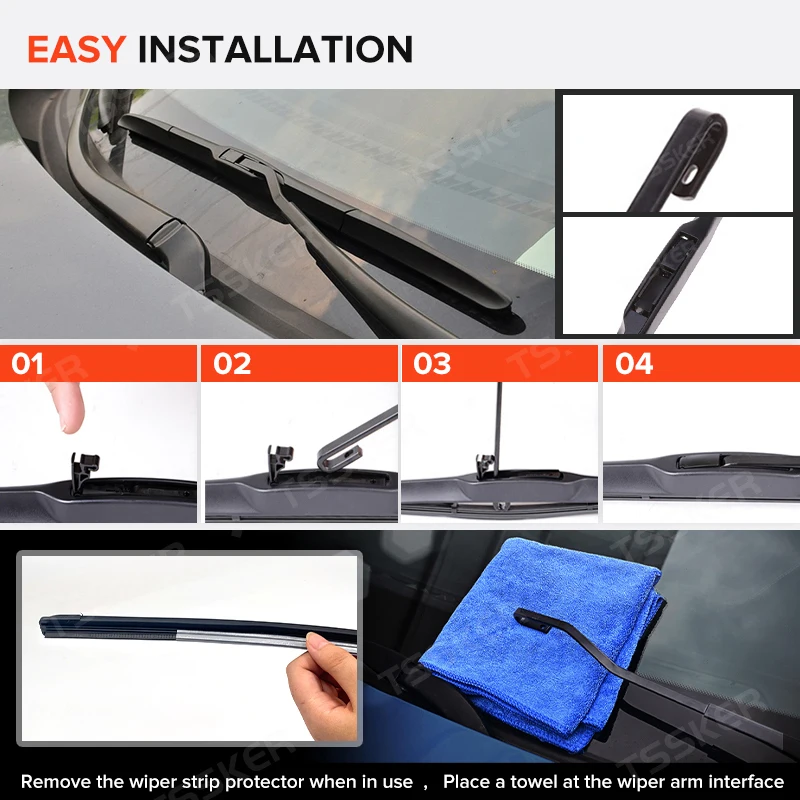 Wiper Front + Rear Wiper Blades Set Kit For Honda Fit Jazz MK2 MK3 2009-2017 2016 2015 2014 2010 Windshield Windscreen 26\