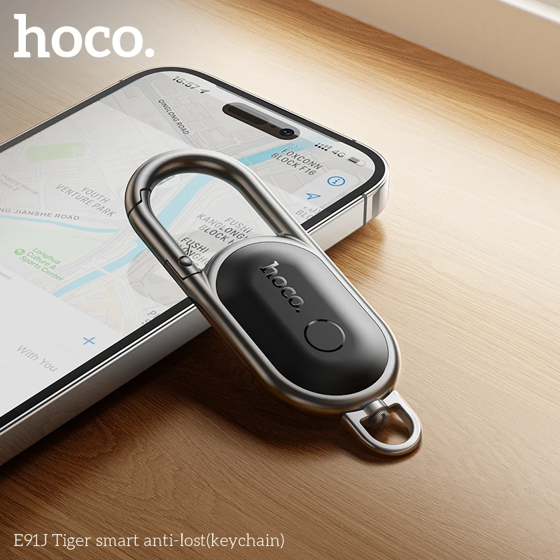 E91J Mini GPS Tracker SmartTag Keychain Compatible with iOS Find My App Anti-Lost Locator for Pet Dog Cat Child Car Key Wallet