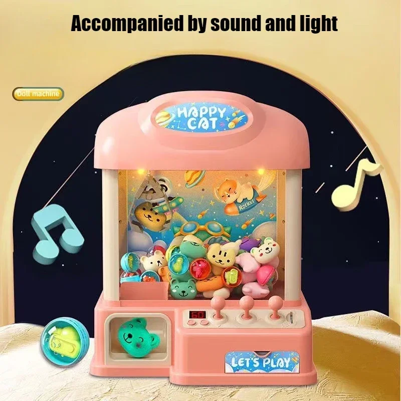 Children's Claw Machine Small Household Coin Clip Toy Machine Boys and Girls Mini Game Equipment Vending Machine Grab Prize Toys