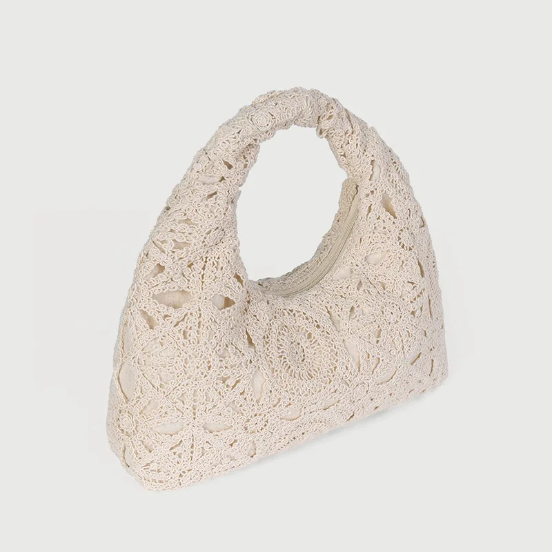 Pattern Hollow Woven Handbag，Bohemia Beach Bags for Women，Crochet Set，Beach Accessories Women，Travel Must Haves（Random Pattern）