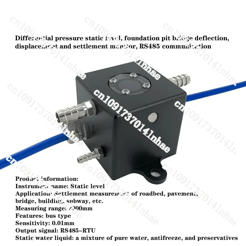 Differential pressure static level, foundation pit bridge deflection, displacement and settlement monitor, RS485 communication