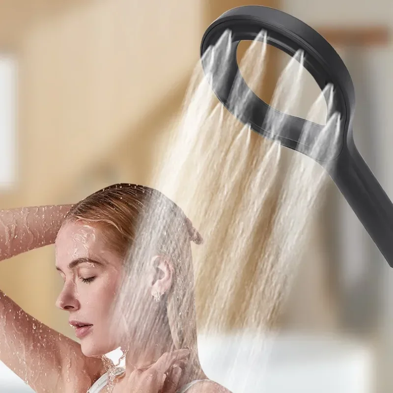 

High Pressure Handheld Shower Hollow Circular Head Powerful Showers Adjustable Hose Rain Shower Bathroom Fixture Accessories