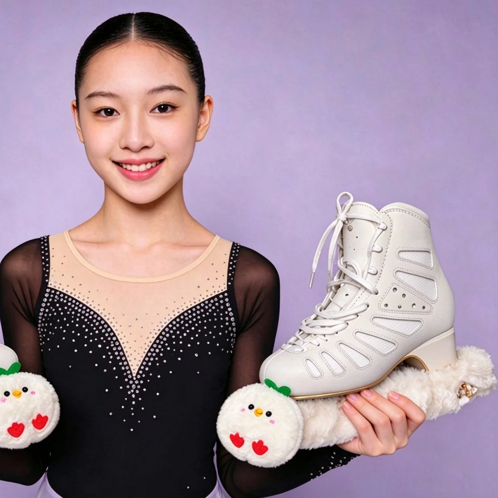 1Pair Cartoon Plush Ice Skate Blade Covers 3 Layers Thick Water Absorbent Figure Skating Blade Protector Gift`