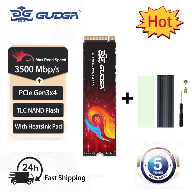 

GUDGA SSD M2 NVME 128GB 256GB 512GB 1TB 2TB M.2 2280 TLC SSD PCIe 3.0 Internal Solid State Drive For Laptop Desktop Game Console