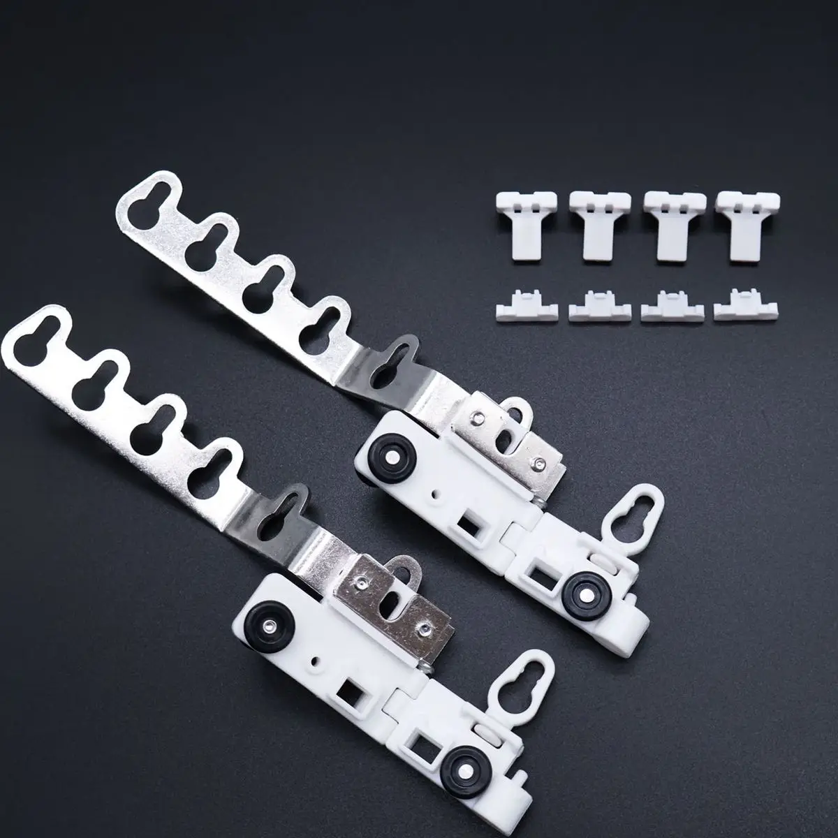 2 Sets of Snake-Shaped Curtain Cross Rails with Long and Short Arms, Stainless Steel Lingdi Track Opening and Closing Curtain Electric Curtain Accessories, New Shangfei Slide Rail