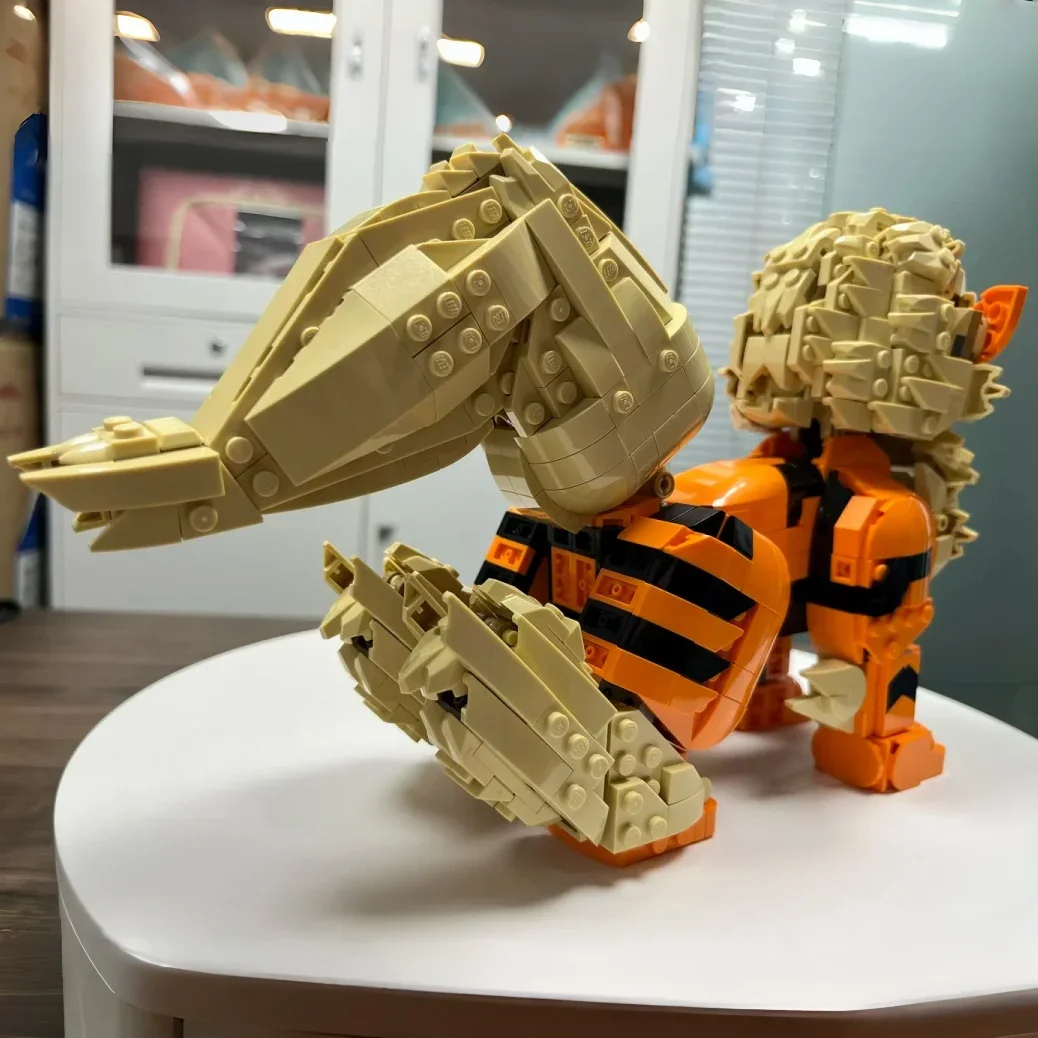 New 1190pcs Monster Wind Dog Animal Elf Orange Hound Fire Puppy 3D Model Building Blocks Toys Ornament Birthday Gifts - view 2