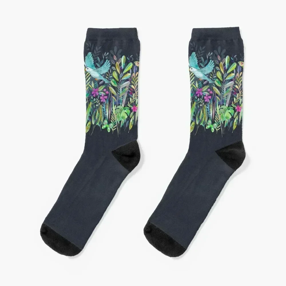 

Little Garden Birds in Watercolor Socks sports stockings Antiskid soccer cycling Non-slip Socks For Man Women's