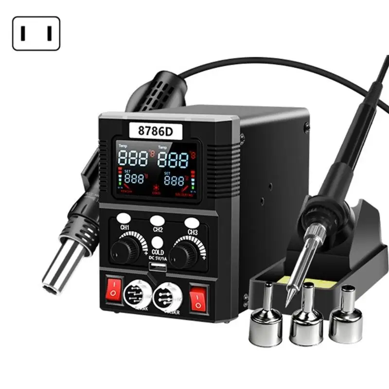 652F 2 In 1 Soldering Iron Hot Air Rework Welding Station Digital Display 700W Soldering Station For BGA PCB IC Repair