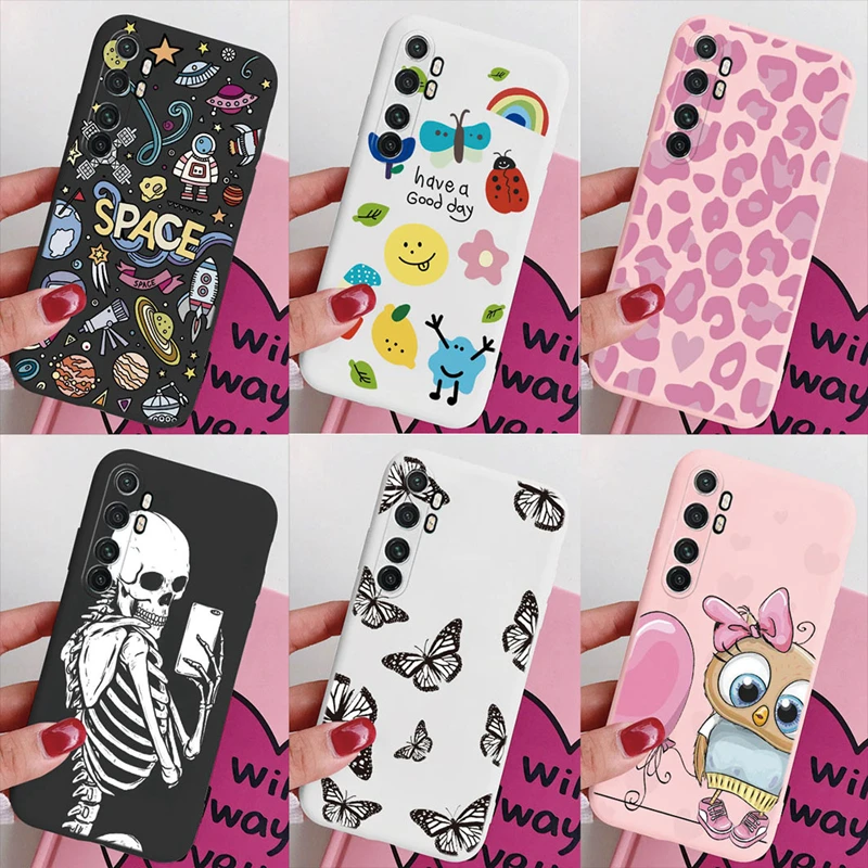 For Xiaomi Mi Note 10 Lite Case Cute Owl Butterfly Space Love Leopard Print Back Cover For Xiaomi Note10 Pro 10lite Phone Funda