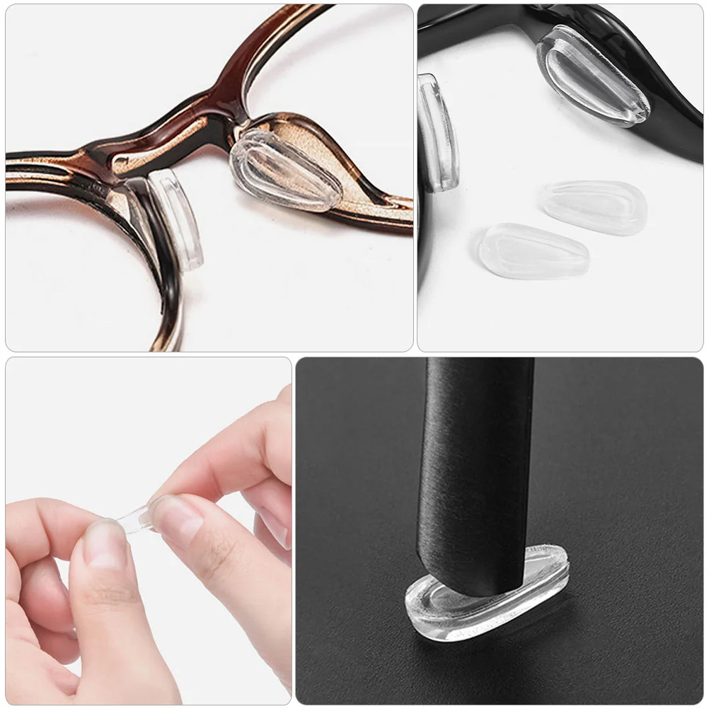 10 Pairs Glasses Nose Pads Silicone Grips Anti-skid Aunglasses Increased So Soft Anti-slip Cushions Eyeglasses Accessories