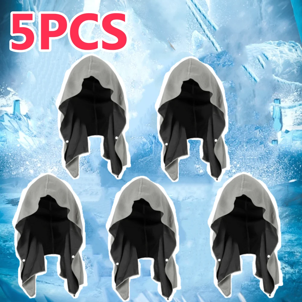 5/1pcs Cooling Hoodie Towel- Hood Towel Evaporative Cool Technology Cools Instantly When Wet Great for Sports Fitness Gym