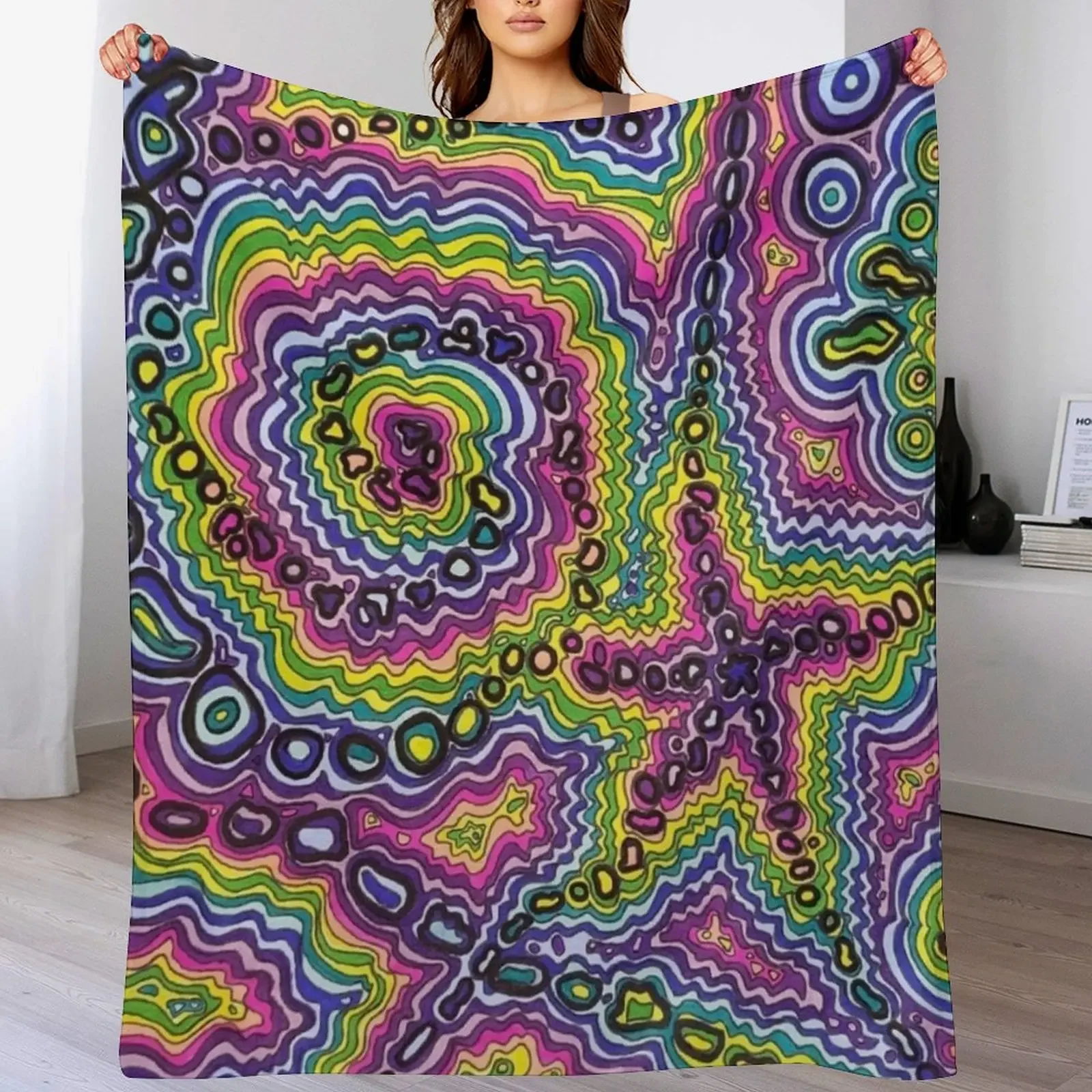 Bubble Effects Throw Blanket Stylish Couch Blanket for Home Living Room