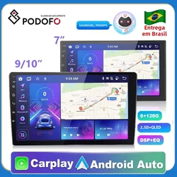 PodoNuremberg-Autoradio Android 2Din, GPS, Carplay, Bluetooth, FM, Lecteur MP5, 7 