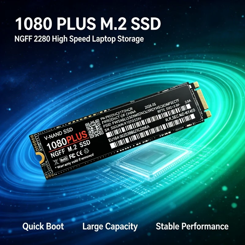 1080 PLUS M.2 NGFF NVMe SSD PCIe3.0 2280 Internal SSD 500GB/1TB/2TB/4TB High Speed Storage for Laptop & Desktop PC