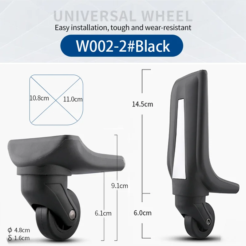 Imagem -02 - Reparação Caixa de Pano Acessórios Viagem Trolley Mala Rodas Silenciosos Rodízios Resistentes ao Desgaste Substituição Mala