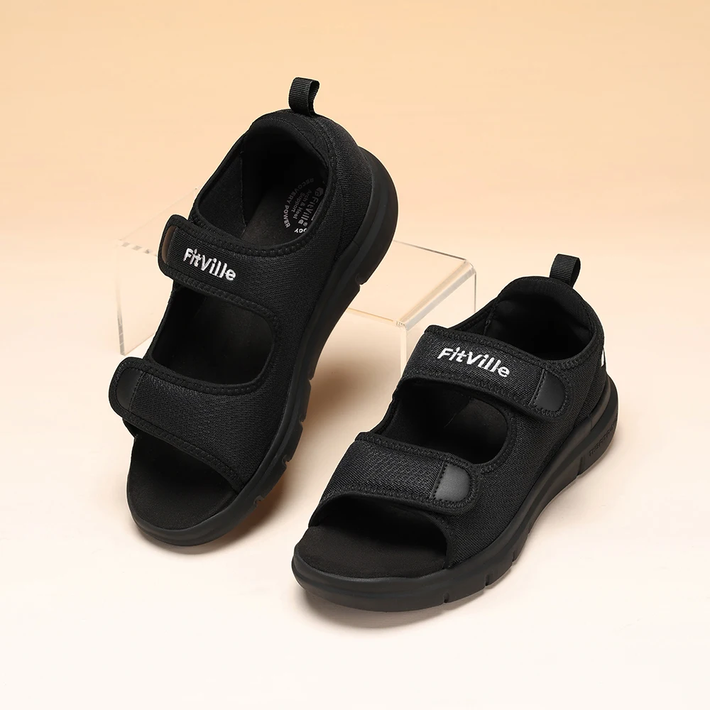 Fitlouis-男性用のカジュアルで通気性のあるサンダル、高齢者用の幅広の靴、足底筋膜炎用の軽量の靴、アーチのサポート、痛みの緩和